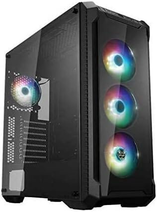 [해외]강화 유리 패널 2개 주소 지정 가능한 RGB 팬 4개 ASUS 및 MSI 마더보드 동기화(CMT520 플러스)가 포함된 FSP E-ATX 미드 타워 PC 게이밍 케이스