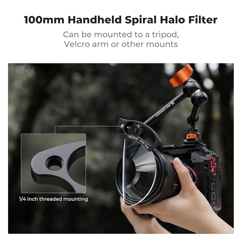 K&F 컨셉 100mm 나선형 헤일로 카메라 렌즈 필터 특수 효과 클리어 광학 유리 청소용 천 포함 - 상세 이미지 3