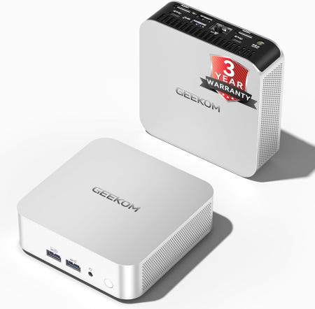 [해외]GEEKOM A5 Pro 미니 PC(2026) AMD Ryzen 5 7430U 16GB DDR4 RAM(LPDDR 제외 96GB로 업그레이드 가능) R5-7430U 16GB