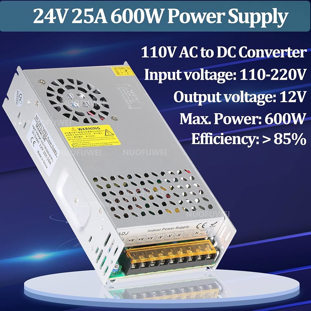 25A 600W 전원 공급 장치 24V 보안 자동차 기타 어댑터 CCTV 잭 - 카메라 및 스위치 AC 윈치 110V 변압기 컨버터 스테레오 LCD 24v 장치용 모니터 DC - 상세 이미지 2