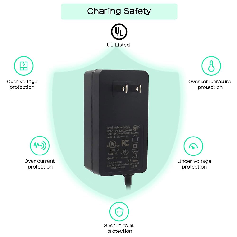 Geekworm DC 12V 5A 60W 5521 AC 스트립용 어댑터 프린터/3D 전원 /보안 100-240V 카메라 등록 V3.0/X885/X729/X1202/X1203/X12 - 상세 이미지 2