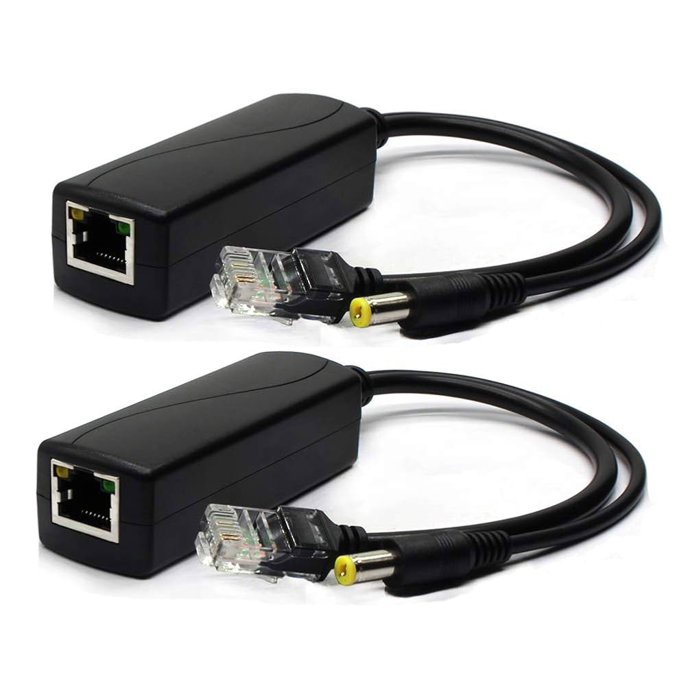 액티브 48V - 12V PoE 준수 출력, Voip 등 폰 카메라 10/100Mbps, 스플리터 IP 802.3af 2팩 AP DC IEEE 어댑터, - 상품 이미지