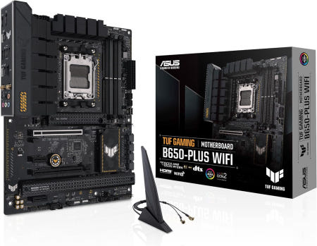 ASUS [해외]ASUS TUF 게이밍 B650-PLUS WiFi AMD B650 AM5 RyzenTM 데스크탑 9000 8000 및 7000 ATX B650-Plus|M.2 x3|WiFi