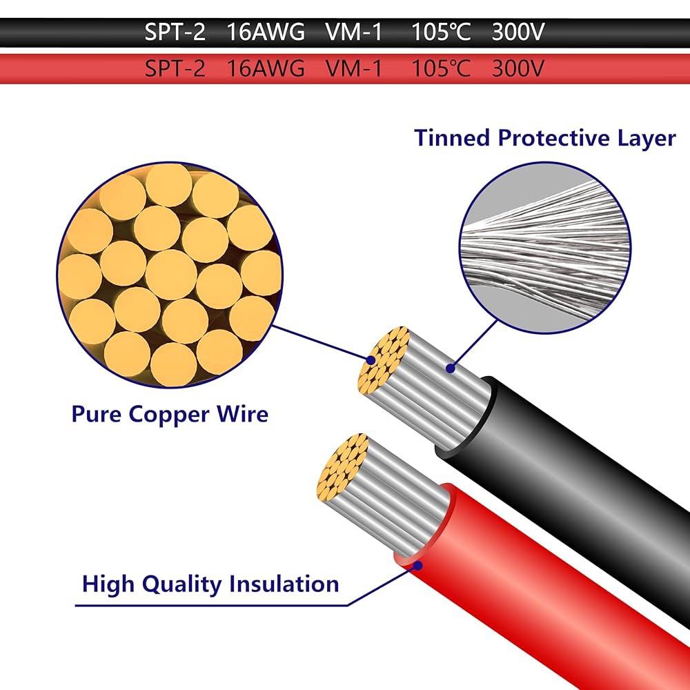16AWG 2FT 충전 케이블, SAE-O 링 터미널 퀵 분리 하네스, 자동차, 오토바이, 태양광 패널용 10 및 15A 퓨즈가 있는 2핀 SAE 커넥터 연장 케이블 코드 - 상세 이미지 3