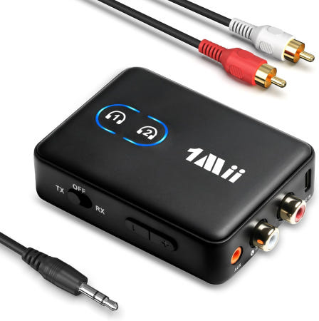 1Mii [해외]TV용 1Mii RCA Bluetooth 5.3 어댑터 에어팟 또는 헤드폰 2개용 3.5mm AUX 블루투스 송신기 수신기 홈 스테레오 스피커 프로젝터 러닝머신 PC 볼륨