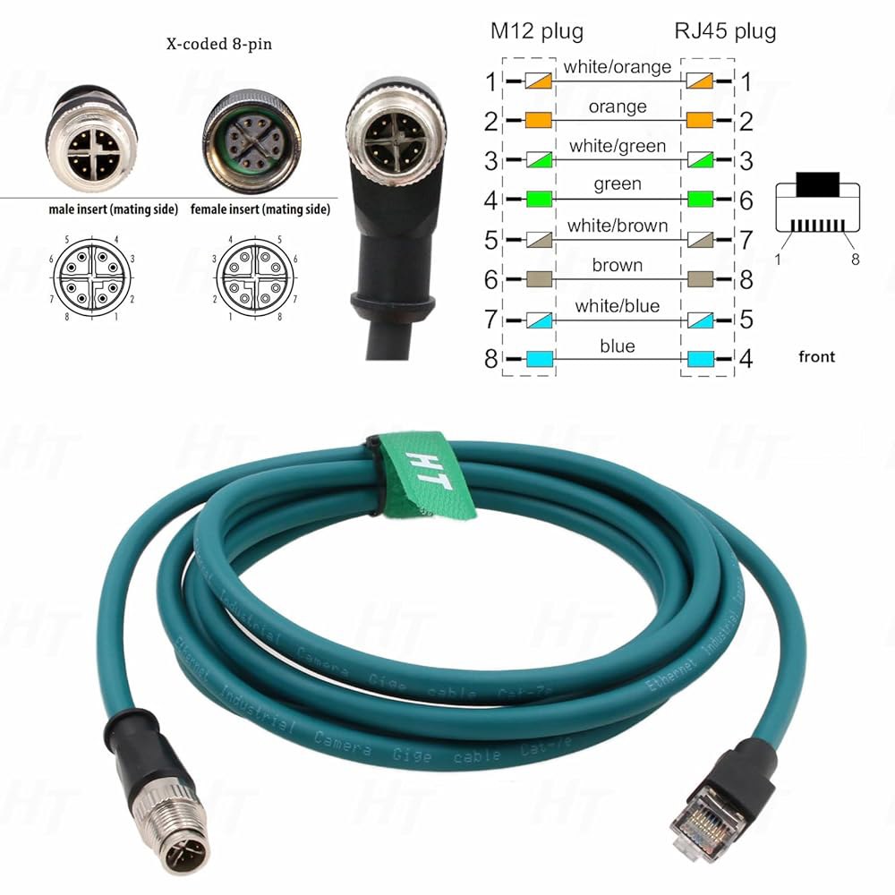 8핀 X-코드 M12 RJ45 CAT-7e 카메라 사이트 바코드 케이블 센서 SR-5000 Keyence 5M 리더 데이터 코그넥스 매트릭스 인 네트워크 맨 IV3 - 상세 이미지 3