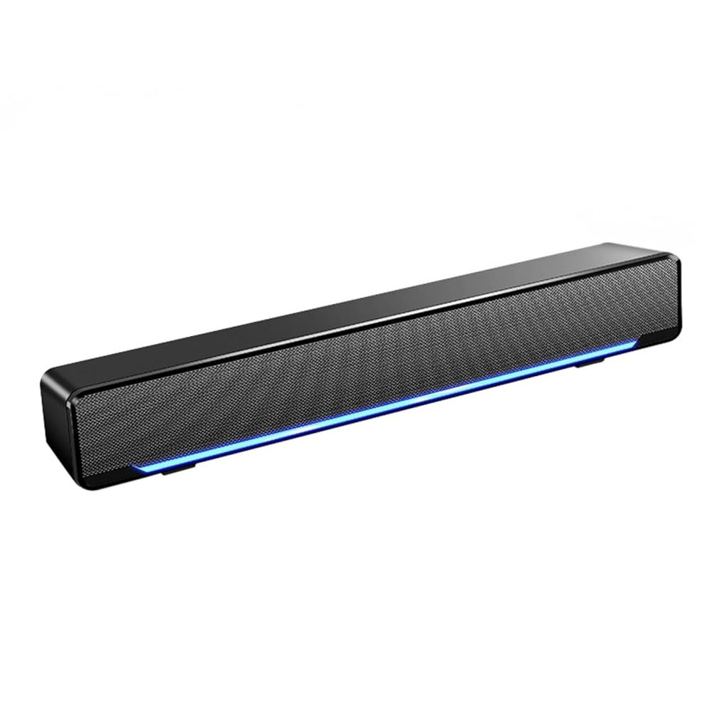 사운드바, USB 유선 베이스 서라운드가 음악 데스크탑 PC 휴대폰 홈 플레이어, 입력 있는 스피커, (블랙) 시어터용 프로젝터 미니 노트북 사운드바 태블릿 전원 3.5mm 스테레 - 상품 이미지
