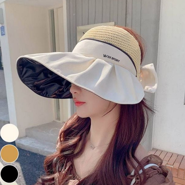 와이드챙 여성 버킷 햇 돌돌이 여성 벙거지 모자 여름 비치 - 상품 이미지