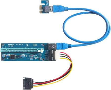 Kingwin [해외]4핀 몰렉스 전원 및 SATA 케이블 채굴 장비 비트코인 이더리움 암호화폐 GPU 채굴기용 USB 3.0 확장 케이블이 포함된 킹윈 PCIe 라이저 Molex Connect