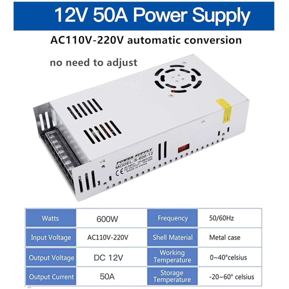 변압기 스위치 AC 110V / DC 220V 컨버터 스위칭 LED 카메라 프린터용 드라이버 라디오, 보안 컴퓨터 3D 20amp 라이트 시스템 CCTV 12V 스트립 to 프로젝 - 상세 이미지 2
