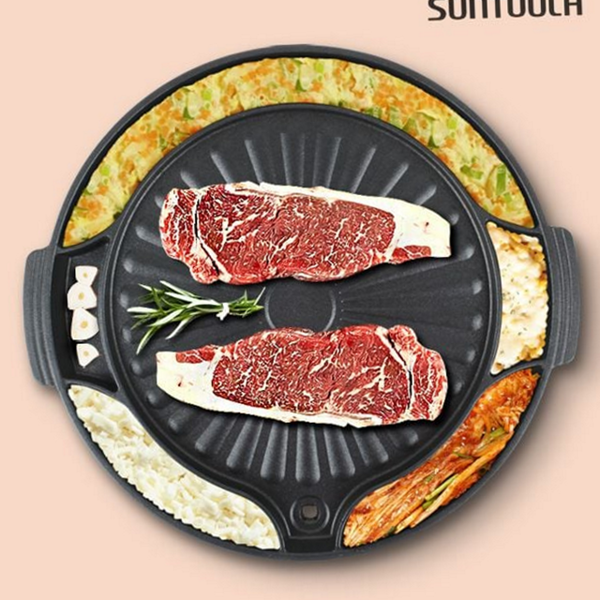 다용도 계란 찜 원형 구이판 무쇠 고기 불판 삼겹살 주물 - 상품 이미지