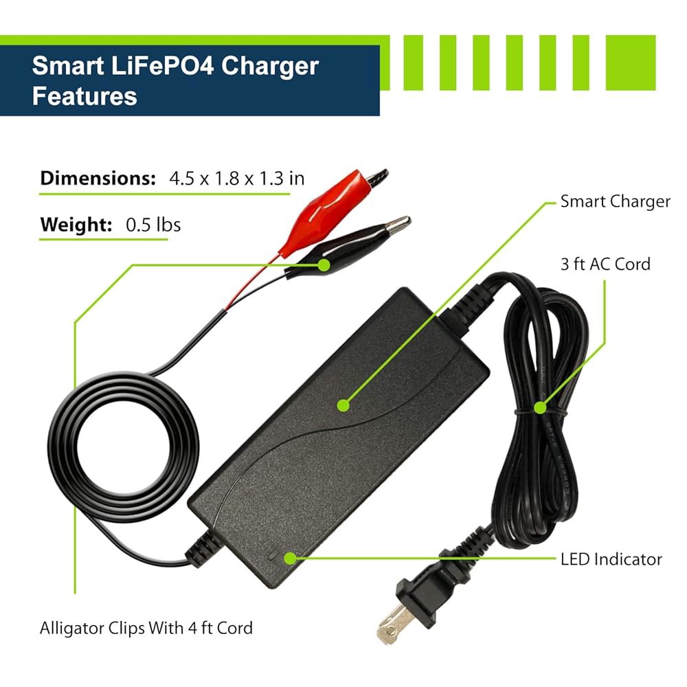 리튬 LiFePO4 딥 사이클 충전식 배터리용 ExpertPower 12V 2A 스마트 충전기 [UL 목록] 1 Amp - 상세 이미지 2