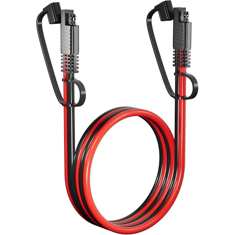 SNLLMZI SAE 연장 케이블 14AWG, 방수 캡이 있는 헤비 듀티 SAE에서 코드까지, 태양광 패널용 12V/24V DC 전원 케이블, 자동차 배터리 충전기, RV, 트럭, - 상품 이미지