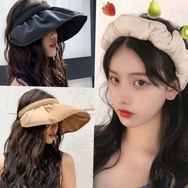 접이식 여성 썬 캡 돌돌이 여자 썬 캡 휴대용 여름 - 상품 이미지
