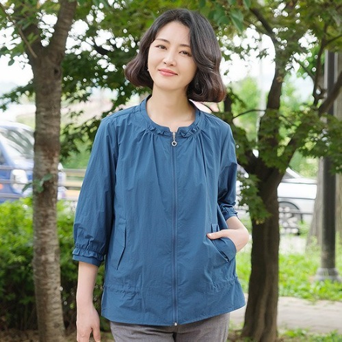 엄마옷 조이마담 J3349 프릴 스트링 아이스 점퍼 중년여성의류 - 상품 이미지