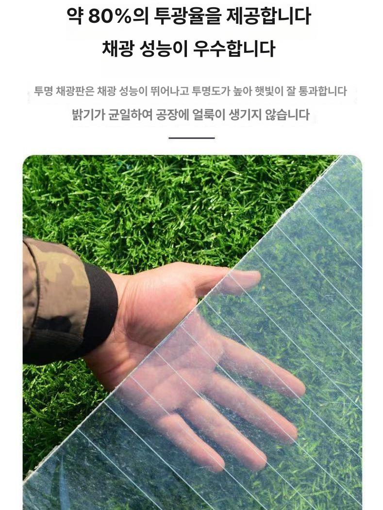 투명 캐노피 차양막 단열 판넬 온실 방수 지붕재 창고 폭 1m 2.2mm - 상세 이미지 4