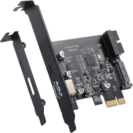 [해외]BEYIMEI PCI-E 1X-USB 3.2 GEN1 5Gbps 외장 USB-A+Type-C 확장 카드 내장 USB 3.0 20핀 전면 패널 커넥터 및 TYPEC+A+19P