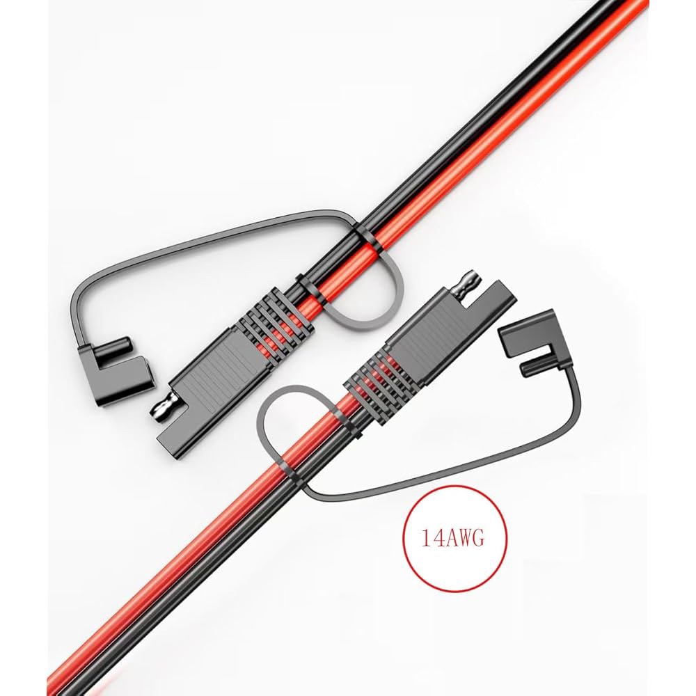SNLLMZI SAE 연장 케이블 14AWG, 방수 캡이 있는 헤비 듀티 SAE에서 코드까지, 태양광 패널용 12V/24V DC 전원 케이블, 자동차 배터리 충전기, RV, 트럭, - 상세 이미지 3