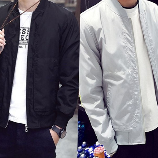 캐주얼 남성 블루종 점퍼 라운드 남성 얇은 점퍼 데일리 가을 - 상품 이미지