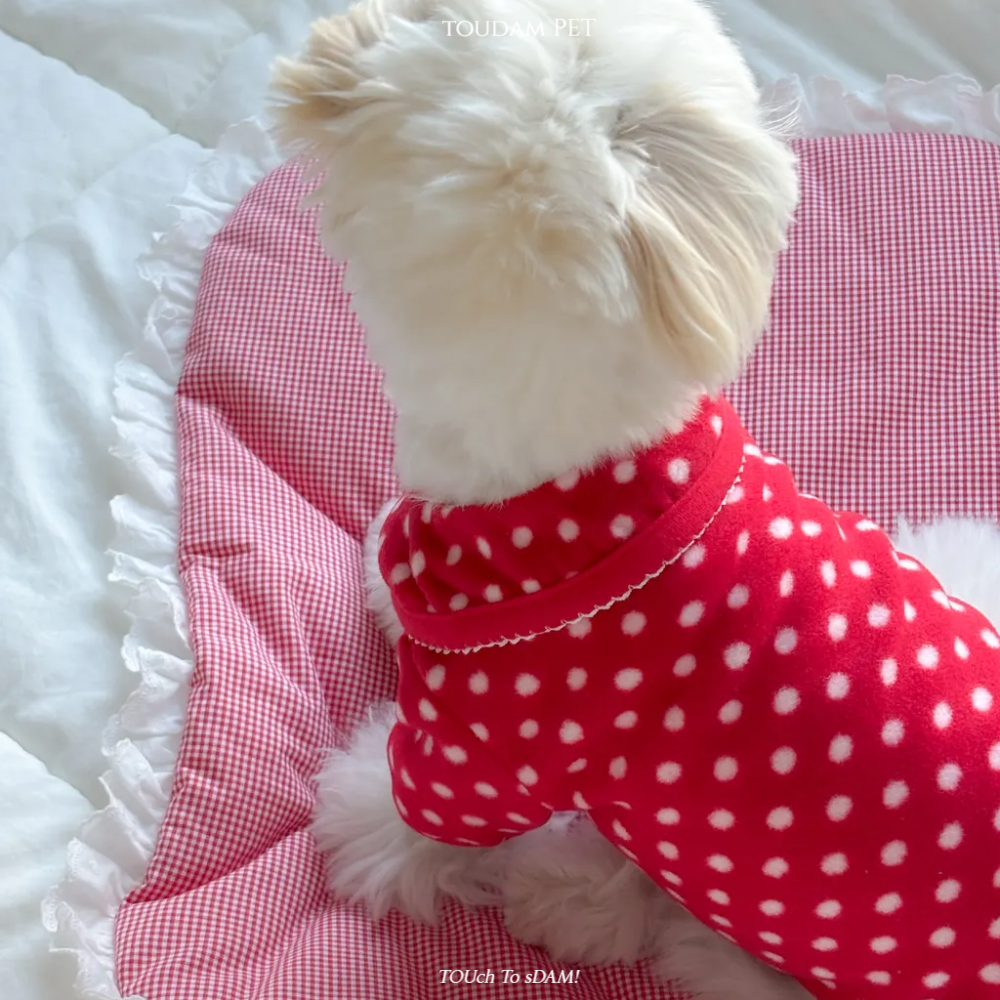 뚜담펫 강아지 땡땡이 후리스 자켓 고양이 겨울옷 - 상세 이미지 5
