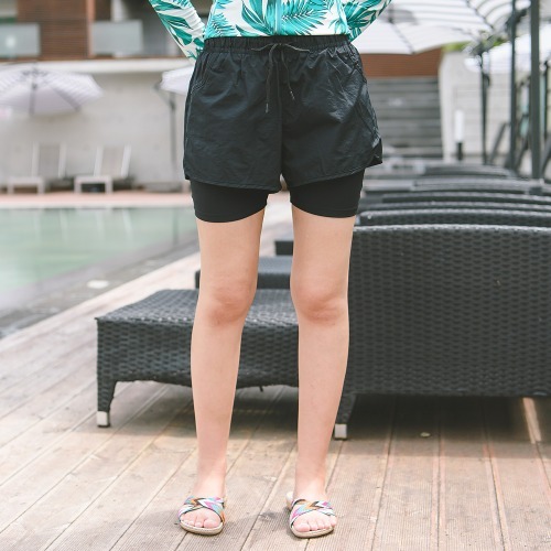 조이마담S7062 베이직 미들 레이어드 수영복 바지 50대60대중년여성 빅사이즈수영팬츠 - 상품 이미지
