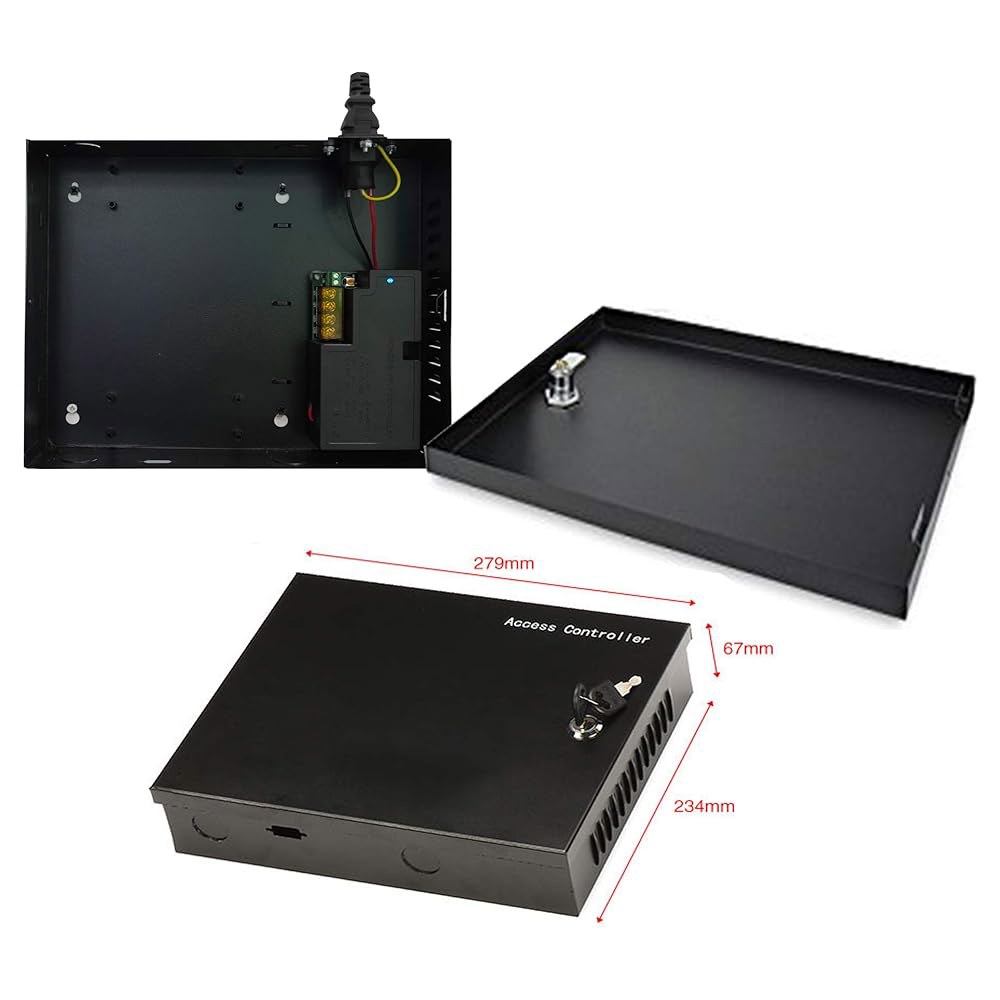 MENGQI-CONTROL 110V 입력 금속 전원 공급 패널 박스 키트/CCTV 장치 보안 액세스 제어 출력 장치용 DC12V 시스템/잠금 5A Standard PowerBox - 상품 이미지