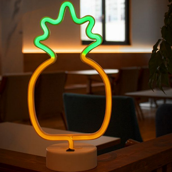 파인애플 네온사인 무드등 수유등 인테리어 조명등 탁상용 침실 무선
