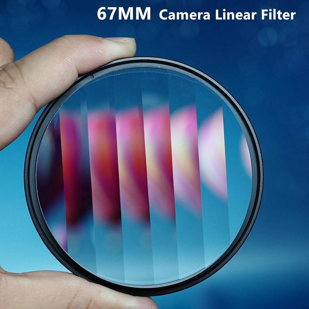 카메라 선형 필터, 67MM 프리즘 필름 특수 효과 유리 중계기 렌즈, DSLR 시네마틱 비디오 및 사진용 여러 이미지 사진 액세서리, 필터 파우치 포함 Linear 58MM - 상세 이미지 2