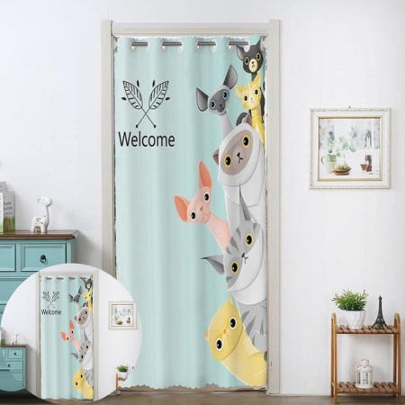 중문커튼 압축봉 패브릭 도어 가리개 커튼