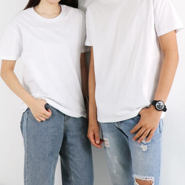 오버핏 남성 반팔 티셔츠 라운드 남자 코튼 티셔츠 무지티셔츠 남녀공용 - 상세 이미지 2