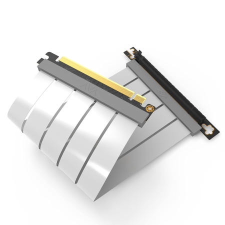 [해외]링크업 - AVA PCIe 4.0 4세대 x16 라이저 케이블 RTX 4090 RX7900 준비 완료 게임 성능 향상 90도 화이트(15cm) (AVA4) Right Whi