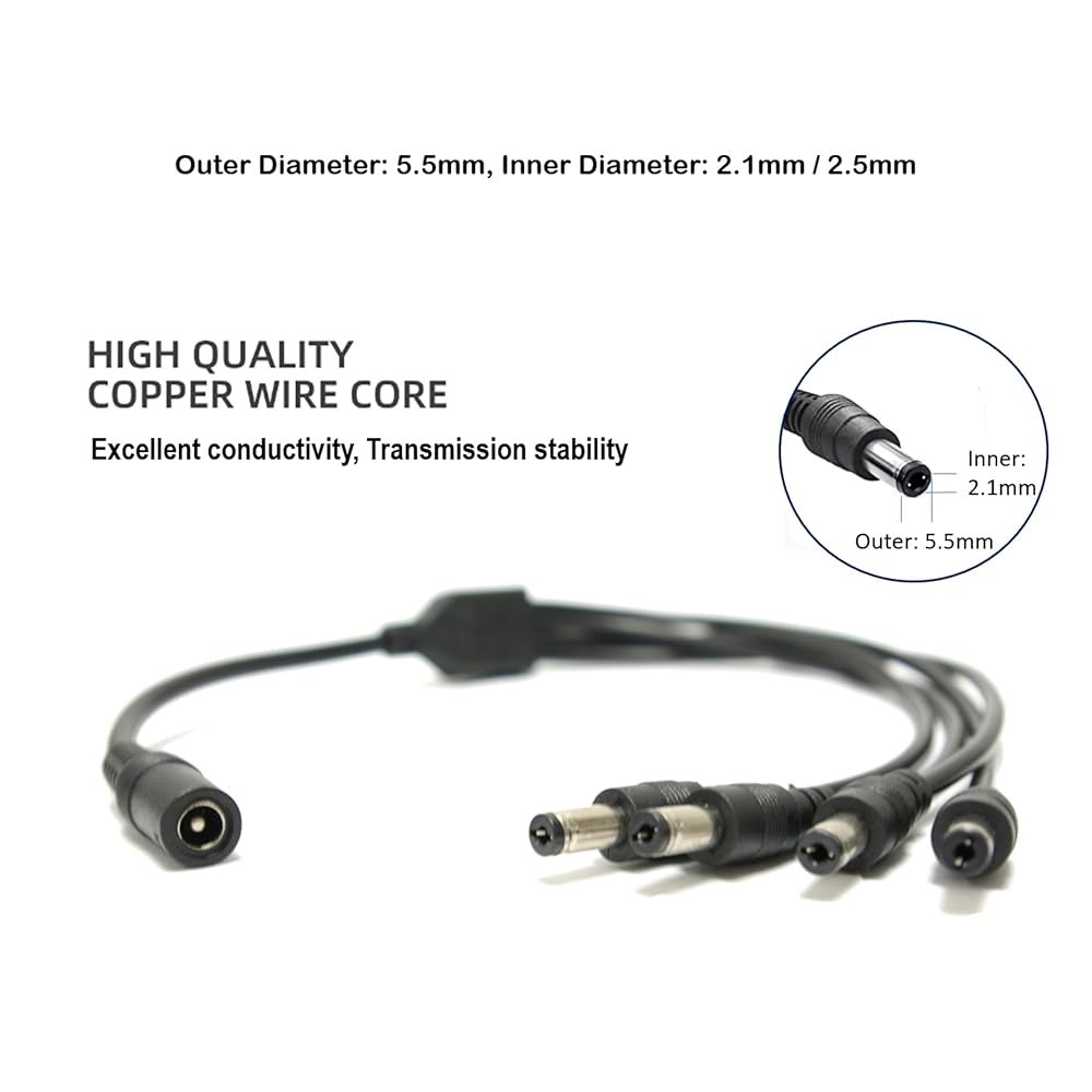 SOLTECH 12V 보안 카메라 전원 어댑터, 2000mA 5.5 공급 2.1/2.5mm, UL CCTV 컨버터 4방향 X 2A DC 스플리터, 장치 100-240V 등록 - - 상세 이미지 3
