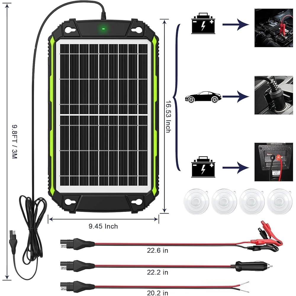 Sun Energyise 15W 12V 태양광 배터리 충전기 및 유지보수 프로, 스마트 MPPT 충전 컨트롤러 내장, 자동차 오토 보트 RV 해상 트레일러 캠퍼용 방수 12볼트 - 상세 이미지 2