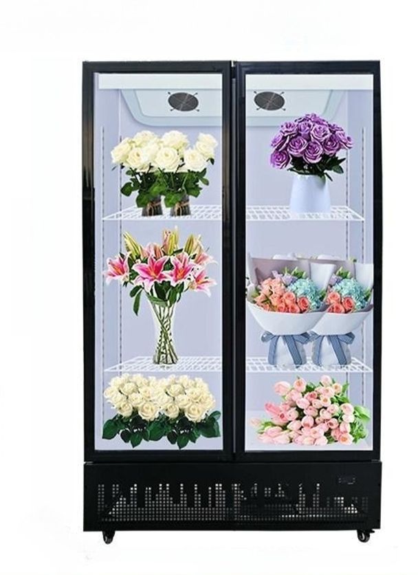 미니 꽃냉장고 업소용 식물 보관함 디피 전시용 꽃 꽃집 신형 2도어 공냉식 블랙 하부 프레스 - 상품 이미지