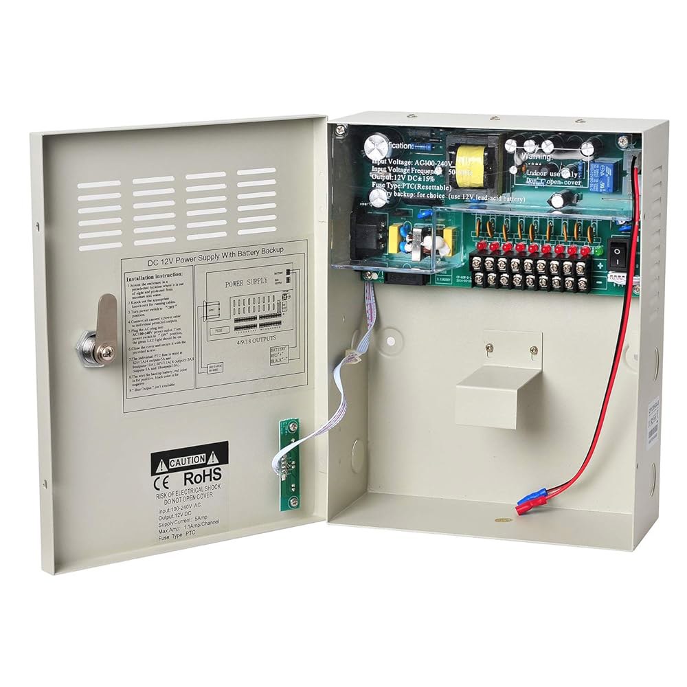 12V 5Amp DC 금속 박스 제어 백업 장치 포함 링크 조절 전원 PTZ 공급 UPS 액세스 (배터리 캐비닛 카메라용 경보 도난 CCTV 미포함) 배터리 UPS 9CH 5A - 상품 이미지