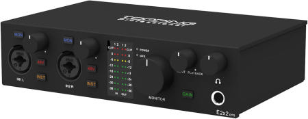 [해외]TOPING E2x2 OTG USB 오디오 인터페이스 - 초선형 프리앰프 및 강력한 헤드폰 앰프 광 출력 듀얼 모바일 스트리밍 무지연 192kHz/24비트 녹음 E 2x2