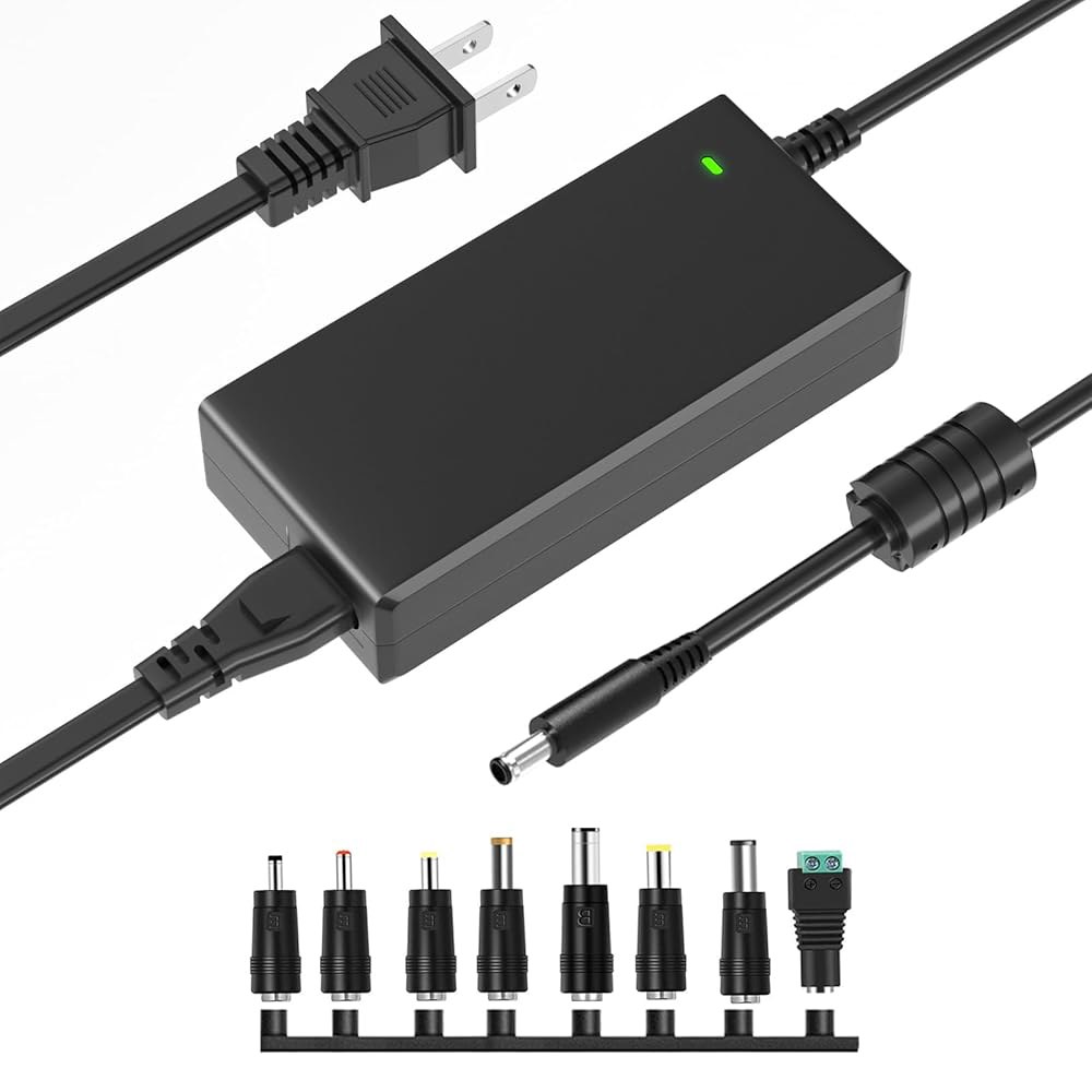 TKDY 12V 5A DC 전원 스트립, 라우터, 보안 카메라 12Vdc 모니터용, 팁과 100-240V 변압기, LED LCD 장치 8개의 어댑터 5.5x2.5mm 공급 AC - 상품 이미지