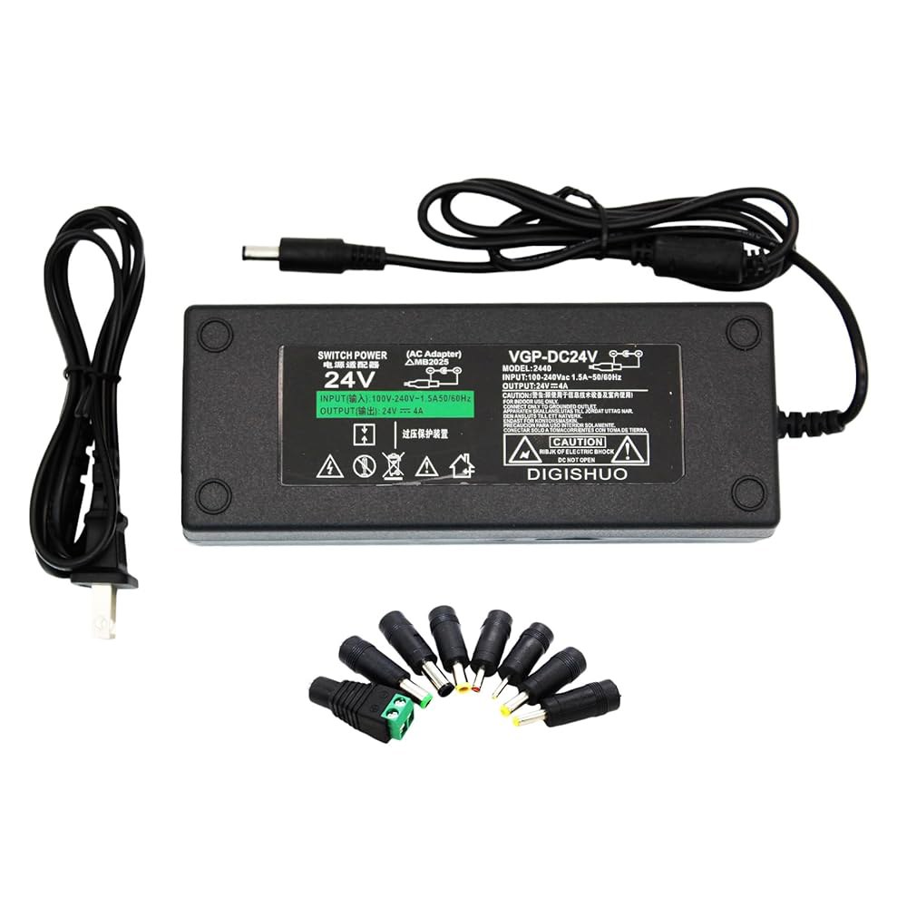 DIGISHUO DC 24V 4A 96W 전원 96W) 어댑터 라이트 (24V 컨버터 LED 스위치 110V/220V 카메라 스트립 시스템용 - CCTV 보안 드라이버 변압기 4a - 상품 이미지