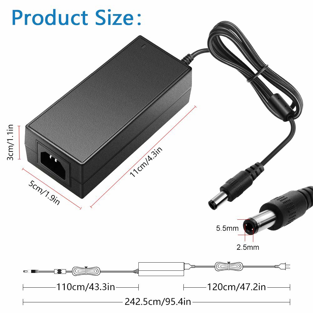 3A 72W AC/DC 어댑터, 6팩 2.3A CCTV 카메라 2.7A 플러그 3amp LCD 3D 프린터 DC 변압기 AC 2.5A 컨버터 모니터용 LED 스트립 24V 조명 - 상세 이미지 2
