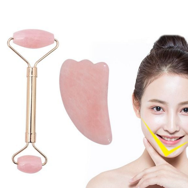 휴대용 장미석 마사지 봉 얼굴 괄사 마사지기 종아리 바디 - 상품 이미지