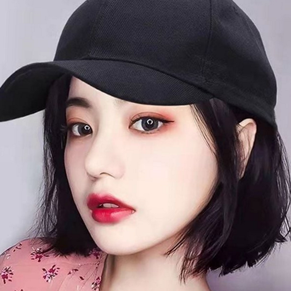 일체형 모자 가발 자연 여자 가발 데일리 여성 단발 - 상품 이미지