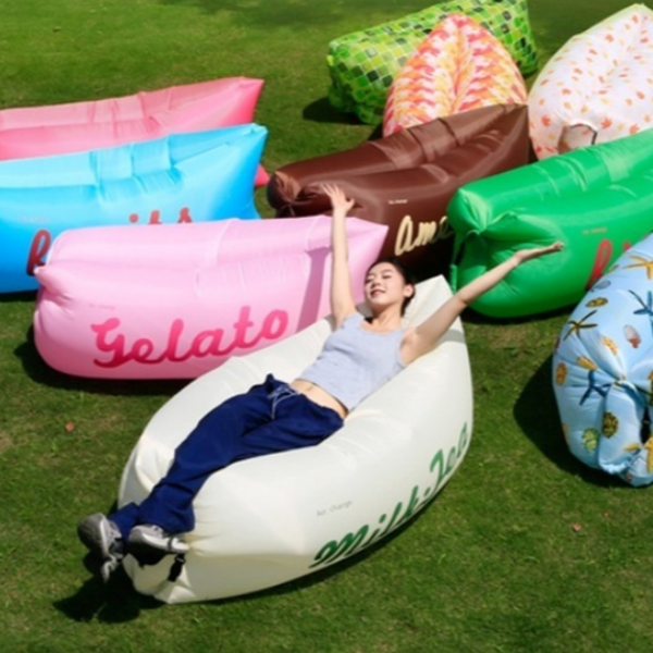 휴대용 야외용 에어 소파 리클라이너 캠핑용 빈백 공기주입 다용도