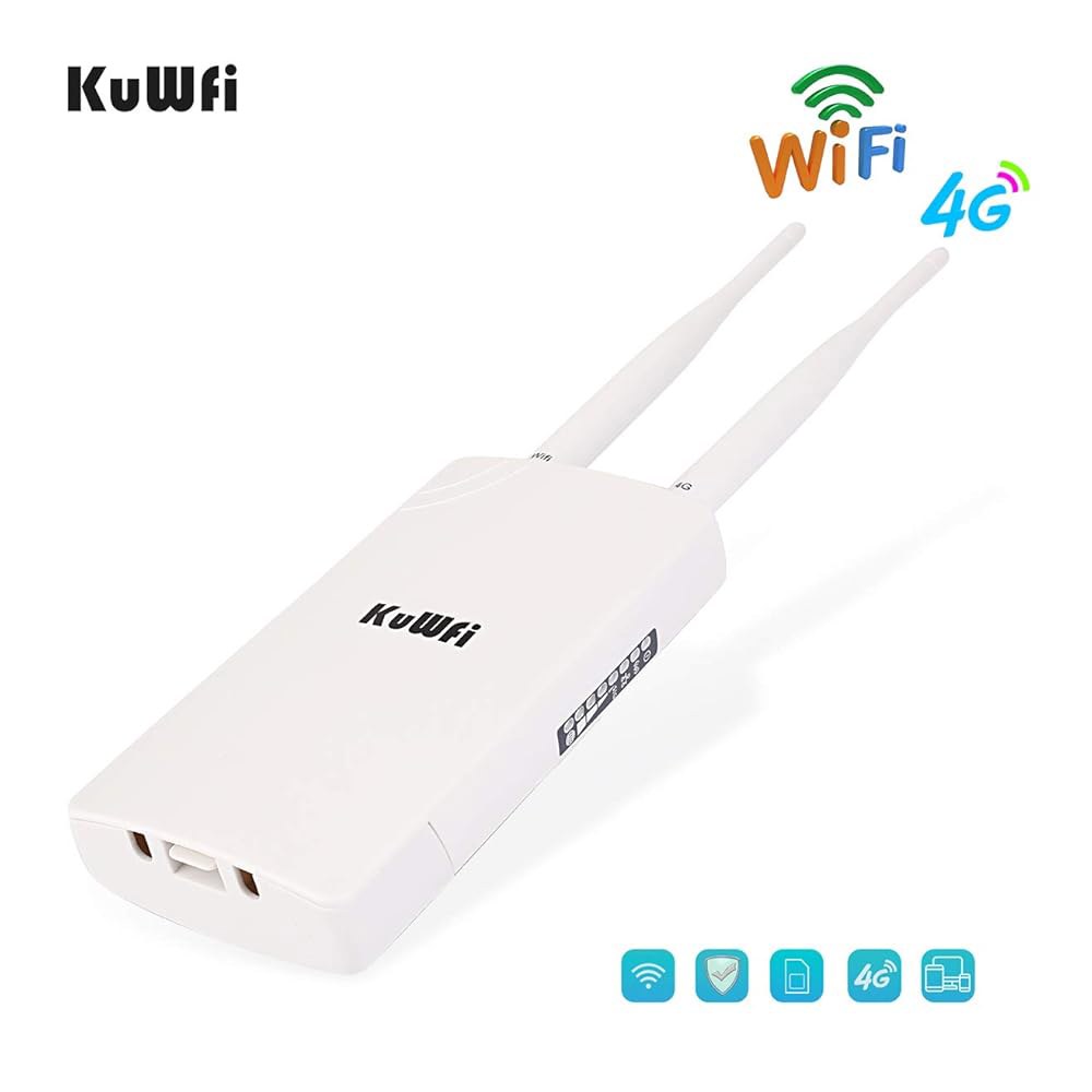 KuWFi 방수 야외 4G LTE 커버리지와 CPE SIM CAT4 외부 적합하지 작동, 모드에서만 않음 라우터, 함께 또는 Wi-Fi 미국에는 카드 안테나 150Mbps 카메라 - 상세 이미지 3