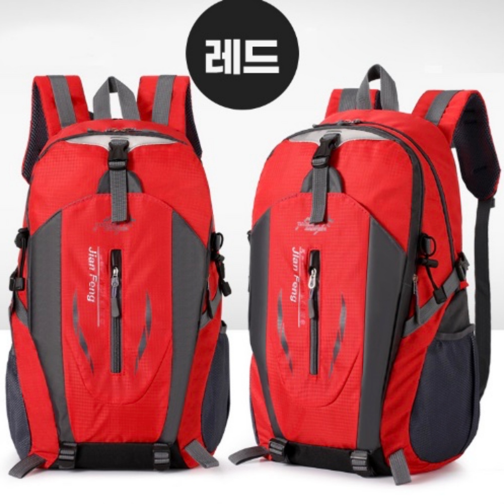 여자 남자 등산 가방 경량 가벼운 대용량 백팩 배낭 블랙 레드 30L - 상세 이미지 2