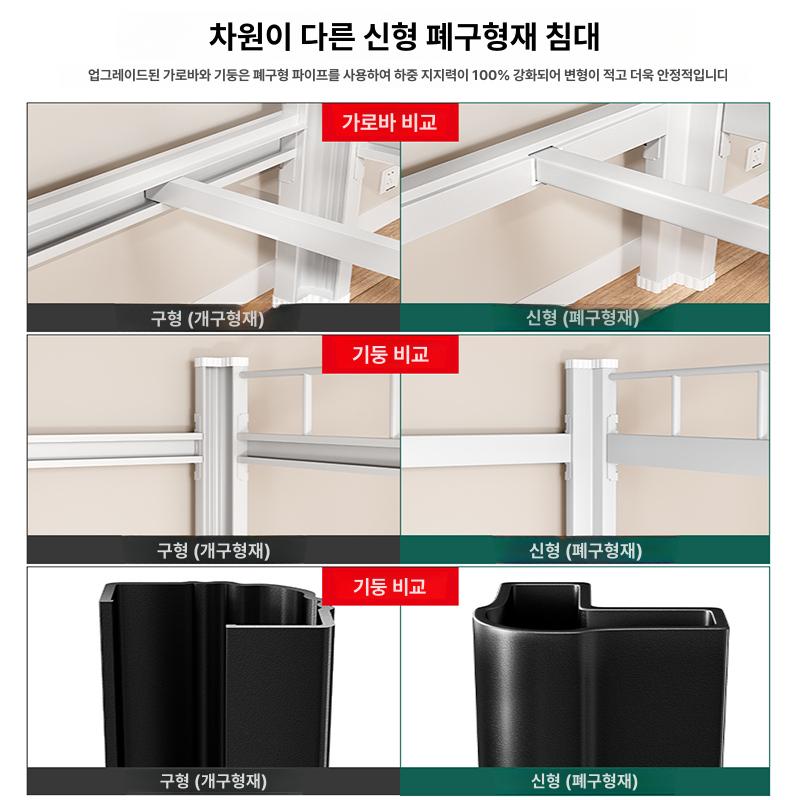 2층침대 프레임 철제침대 조립 게스트하우스 기숙사 더블 침대 - 상세 이미지 3