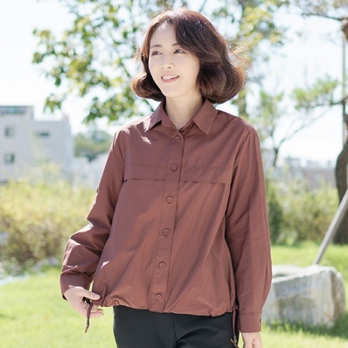 엄마옷 조이마담 T51077 스트링 핀턱 남방 셔츠블라우스 중년여성의류 - 상품 이미지