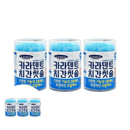 어금니칫솔 카라덴트 치간칫솔 300개입 x 3개세트