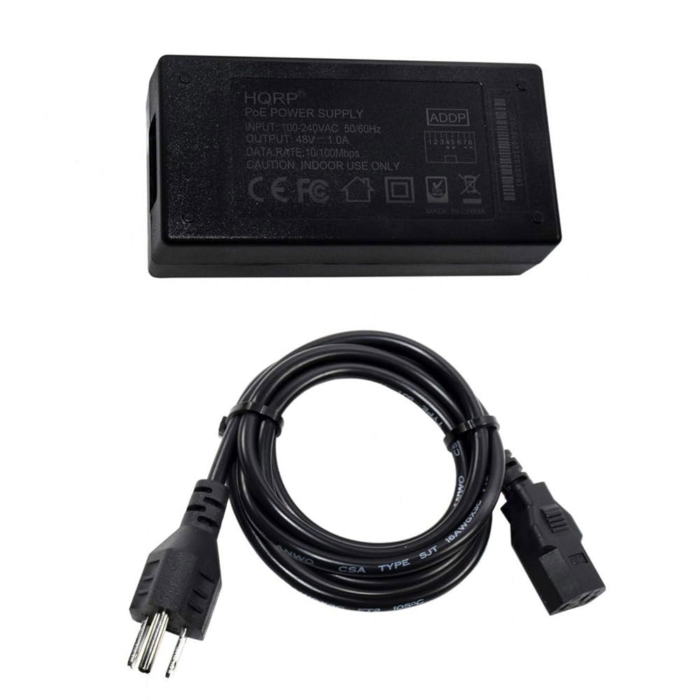 HQRP High Power 48V 1A 장치 공급 Ethernet 표준 유로 카메라 Over 포인트/보안 플러스 액세스 인젝터 플러그 IEEE802.3AT 전원 어댑터 무선 네트 - 상세 이미지 2