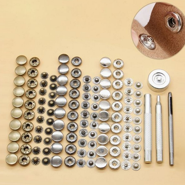 금속 똑딱이 단추 세트 리폼 스냅 단추 세트 DIY 부자재 - 상품 이미지