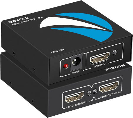 [해외]모블클 HDMI 스플리터 1인치 2아웃 듀얼 모니터용 4K 모니터 어댑터 3D 1080P 지원 PS4 블루레이 플레이어 파이어스틱 HDTV 등 호환 가능 1 in 2 out